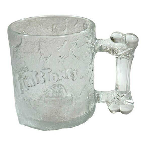 The Flintstones McDonalds Vintage Lot Collectible Glass Mugs Set of 5 3D Cartoon - Picture 2 of 5